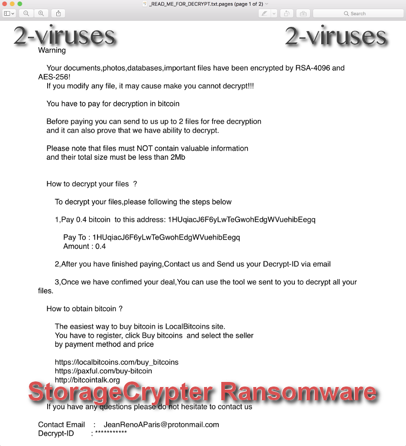 storageCrypter virus remove