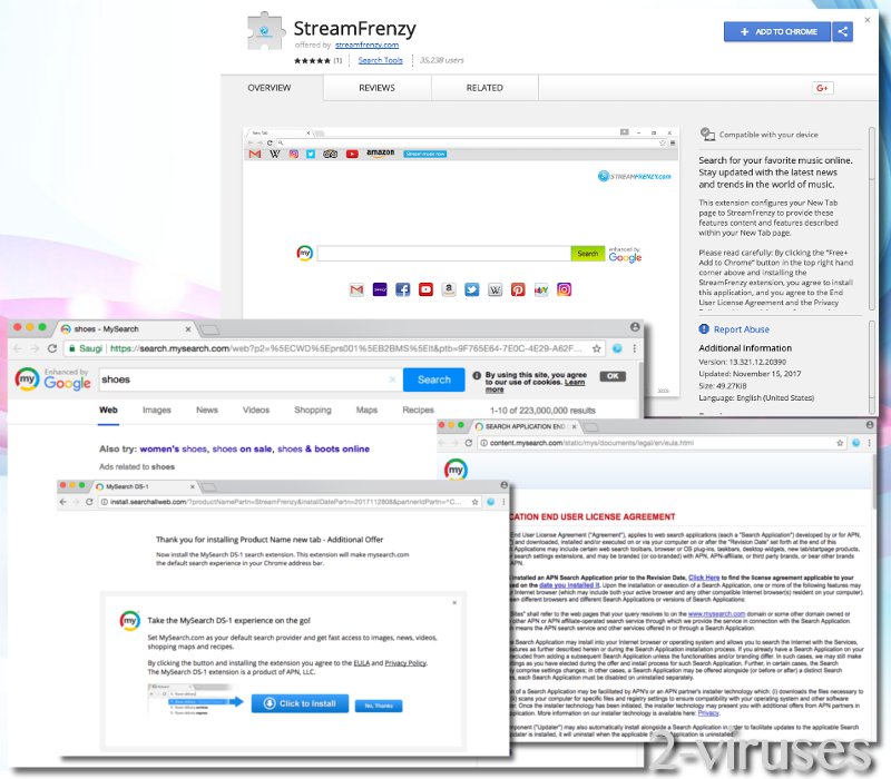 Streamfrenzy.com hijacker