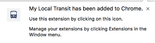 My Local Transport added Chrome