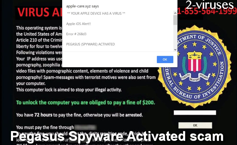 Pegasus Spyware Activated scam virus