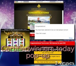 Certifiedwinners.today pop-up