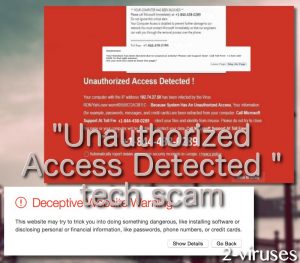 “Unauthorized Access Detected” tech scam