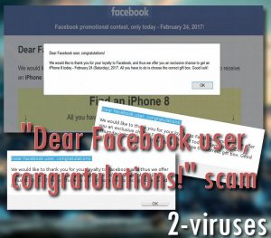 “Dear Facebook user, congratulations!” scam