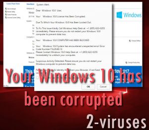 Windows 10 License Has Been Corrupted scam