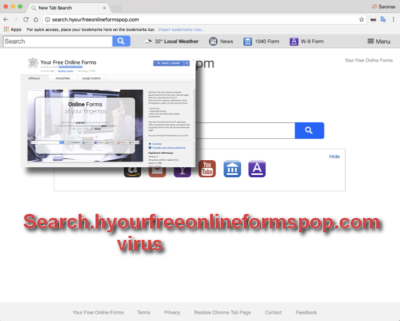 Search.hyourfreeonlineformspop.com virus remove