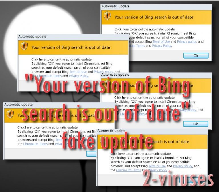 “Your version of Bing search is out of date” fake alert How to remove