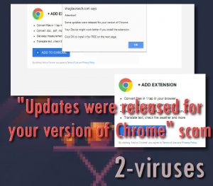 “Updates were released for your version of Chrome” scam