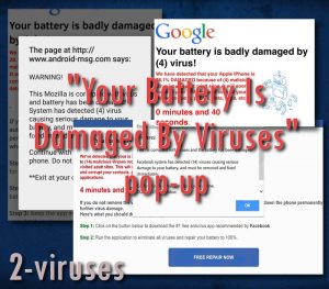 Your Battery Is Damaged By Viruses scam