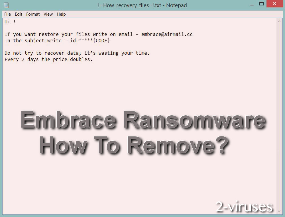Embrace ransomware remove