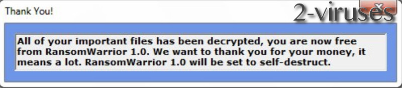 RansomWarrior 1.0 message