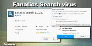 Fanatics Search browser hijacker