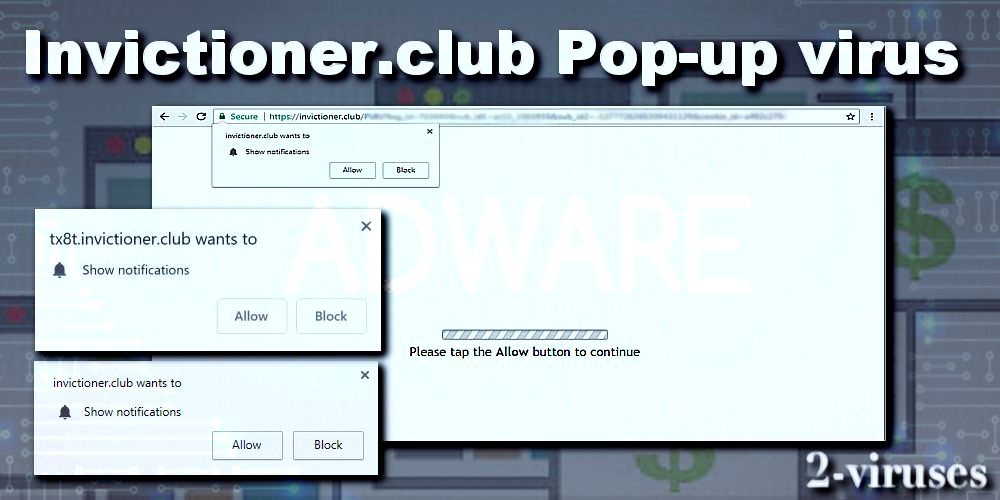 Invictioner.club virus pop-up notification