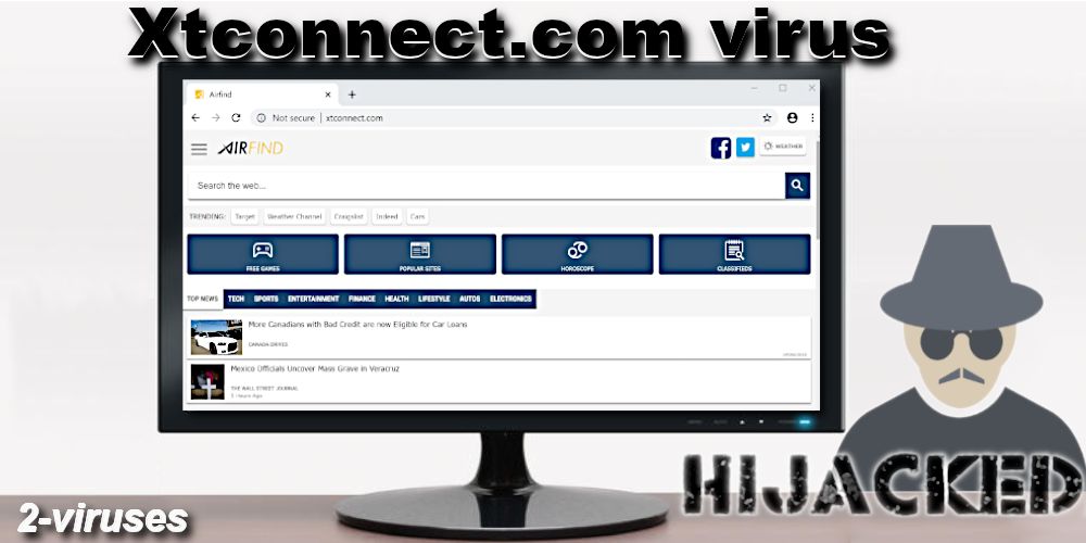 xtconnect.com browser hijacker main homepage screen
