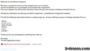 Customer Service Survey Scam