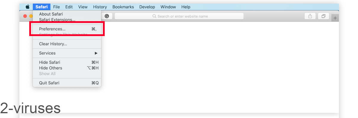 Click Safari in the upper left, click Preferences.