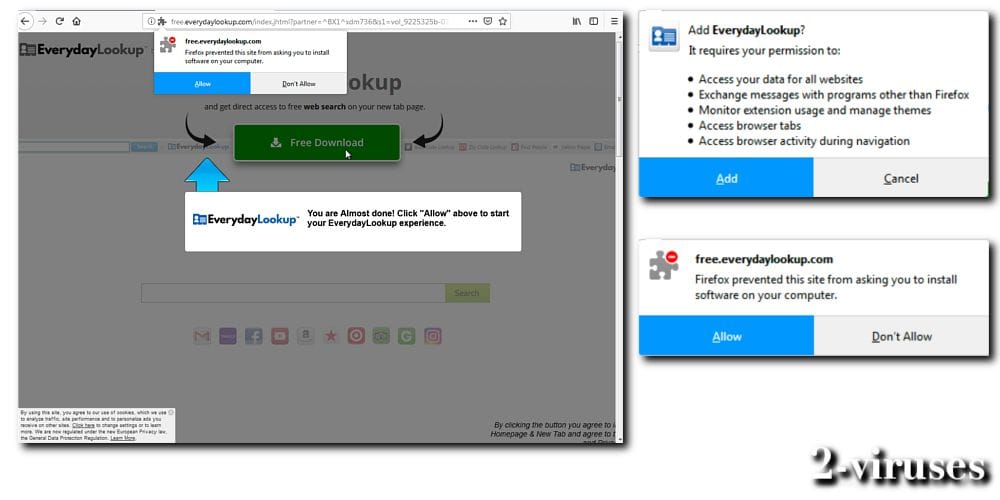 free.everydaylookup.com browser extension installation