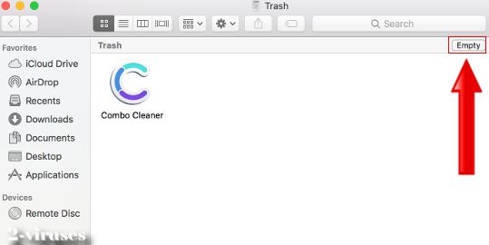 empty trash with combo cleaner