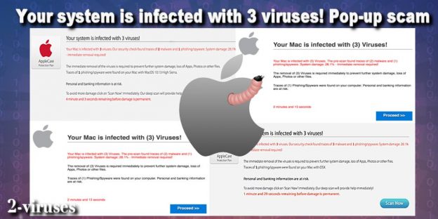 Your System Is Infected With 3 Viruses! scam - Dedicated 2-viruses.com