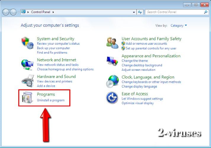 Spyhunter removal step 3 uninstall a program