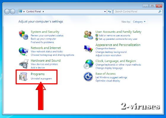 restoro uninstall step 2 enter programs