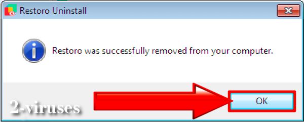 restoro uninstall step 6 complete