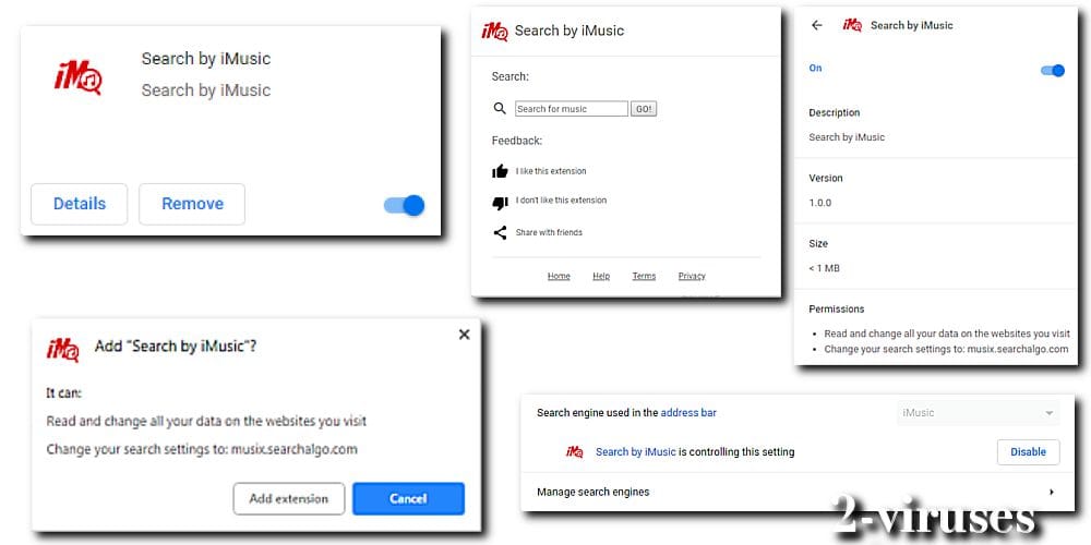 search by imusic-browser extension for chrome