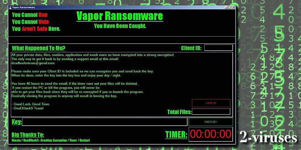 vapor ransomware ransom note