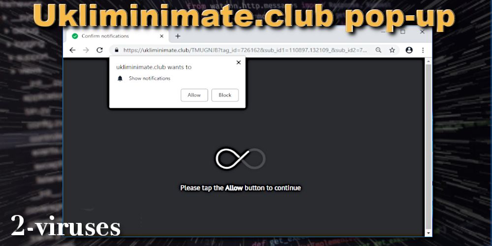 Ukliminimate.club pop-up notification
