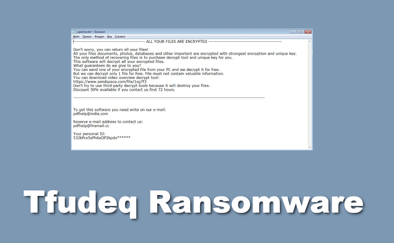 Tfudeq Ransomware removal