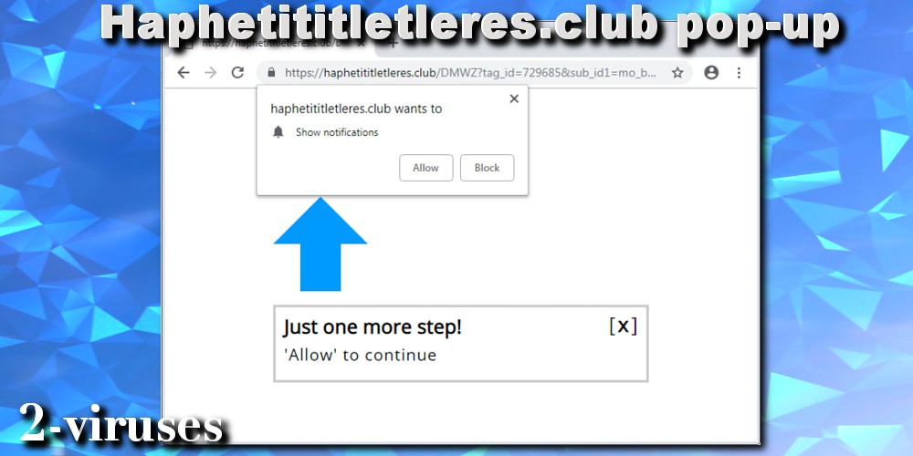 Haphetititletleres.club pop-up message