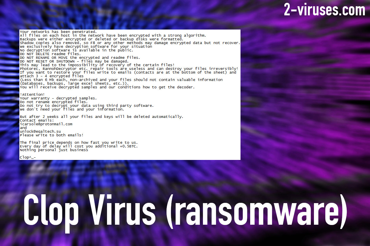 Clop-Virus (ransomware) removal