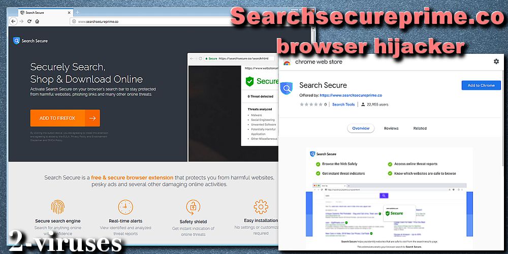 searchsecureprime.co browser hijacker extension installations