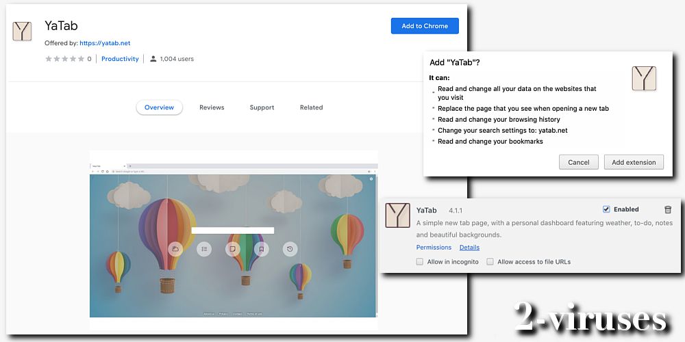 yatab.net chrome extension download installation removal