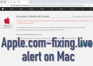 Apple.com-fixing.live alert on Mac