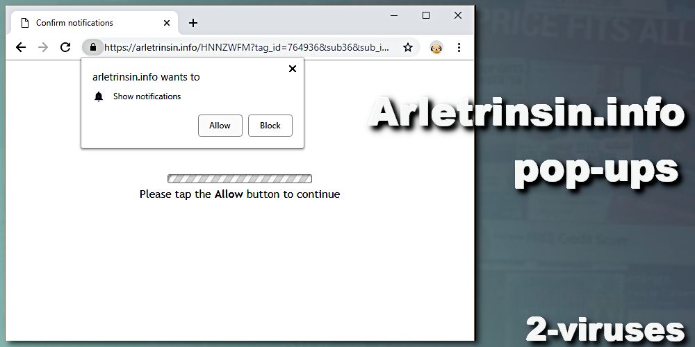 Arletrinsin.info pop-up notification virus