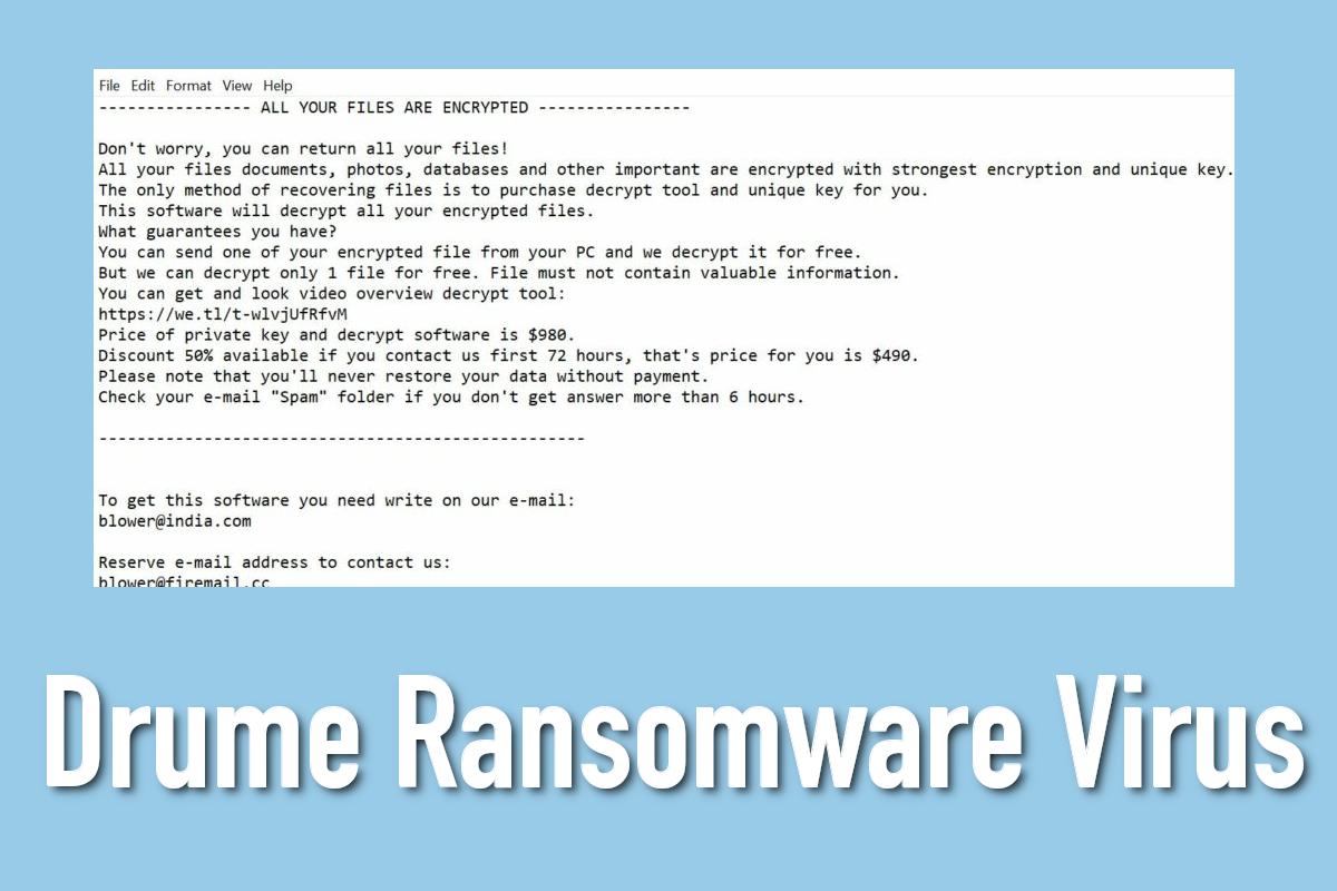 Drume Ransomware Virus removal