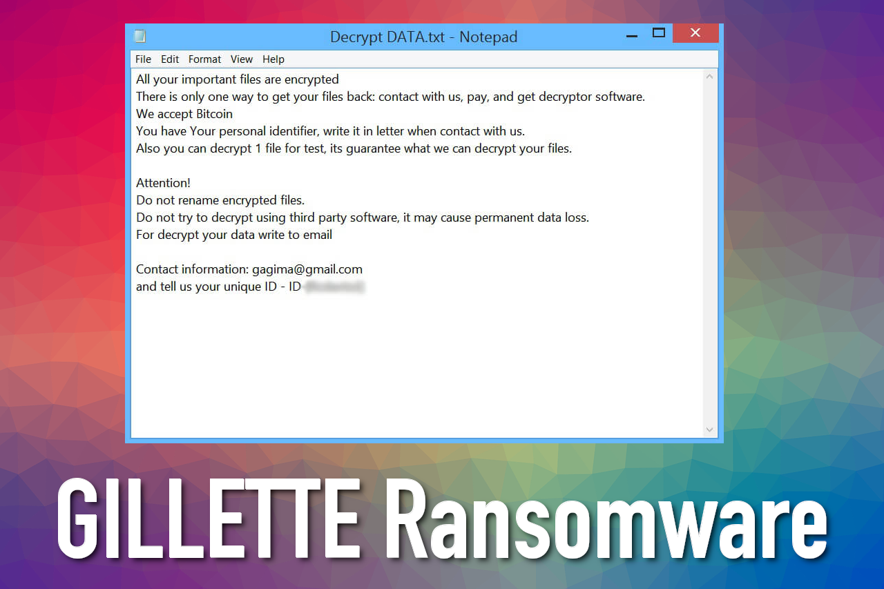 GILLETTE Ransomware removal