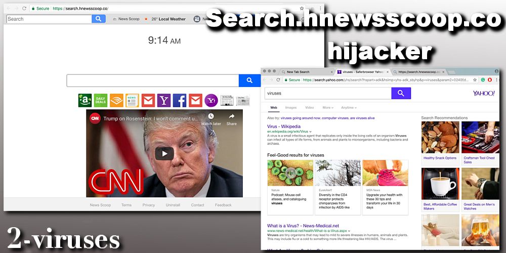 Search.hnewsscoop.co browser hijacker virus