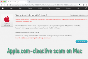 Apple.com-clear.live scam on Mac