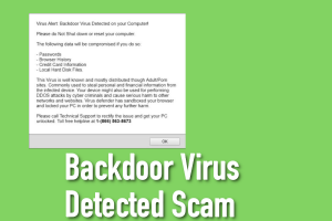 Backdoor Virus Detected Scam