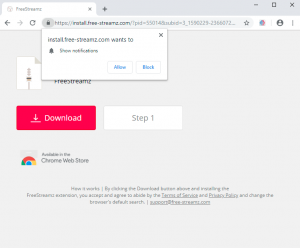 install.free-streamz.com pop-up