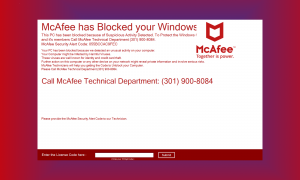 "McAfee has Blocked your Windows" Locker