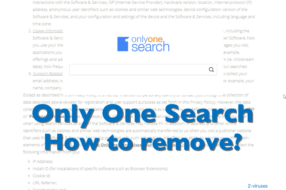 only one search how to remove