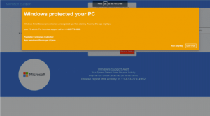 'Windows protected your PC' scam