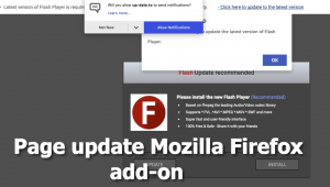 Page update Mozilla Firefox add-on