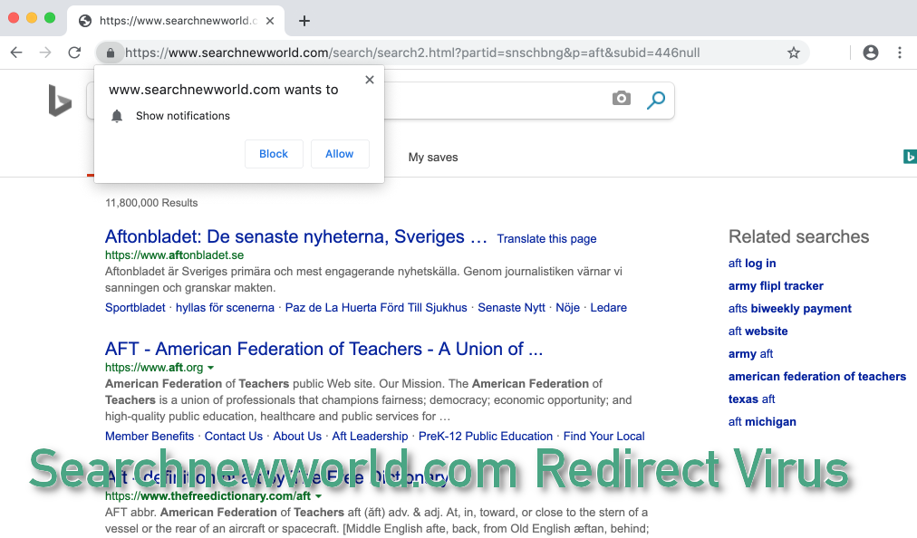 Searchnewworld.com Redirect Virus removal
