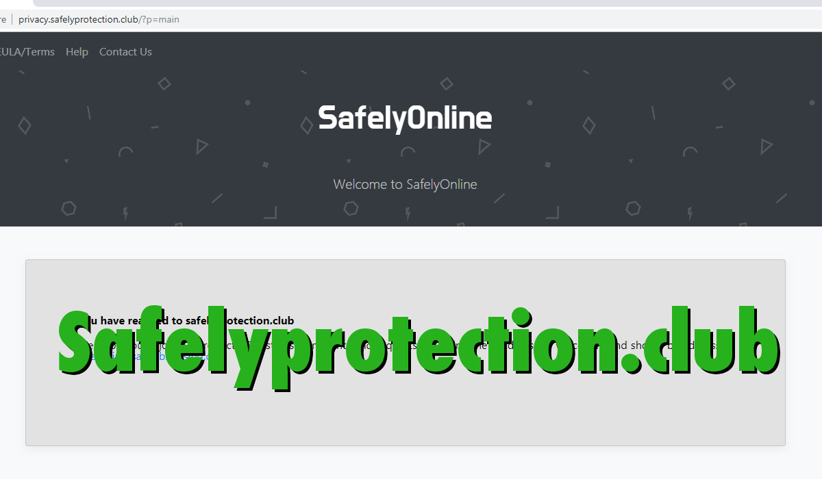 Safelyprotection.club screenshot of the privacy page