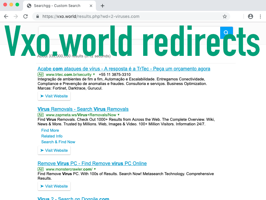 Vxo.world redirects removal