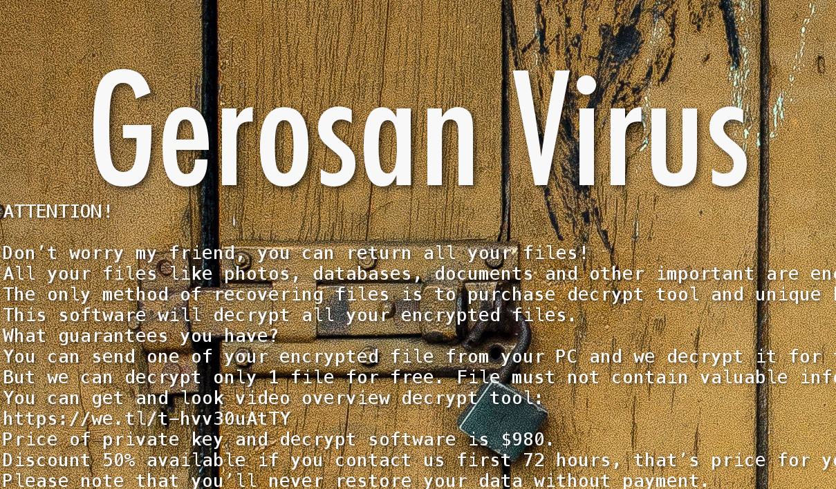 gerosan virus some text of the ransom note