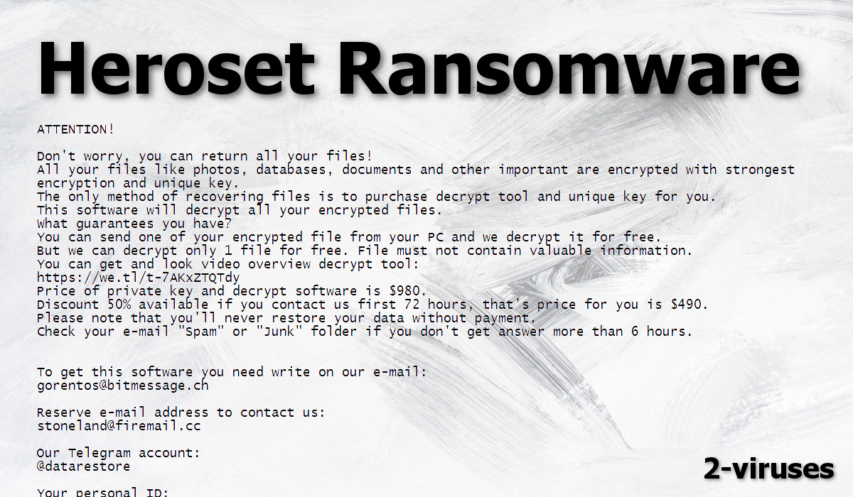 "heroset ransomware", a screenshot of the ransom note text